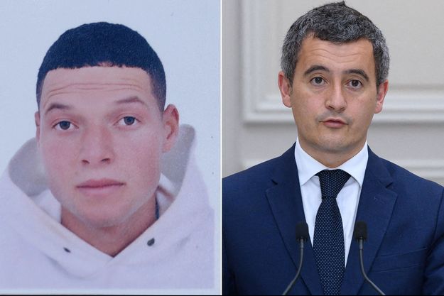 Brahim Aouissaoui, principal suspect de l'attentat de Nice, et Gérald Darmanin