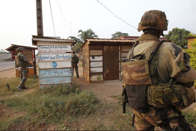 Des soldats français de l'opération Sangaris, à Bangui en février 2014. 