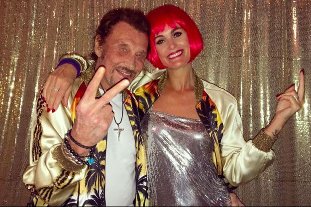 Johnny et Laeticia Hallyday lors d'une soirée déguisée à la Lombardi House, Los Angeles 2016