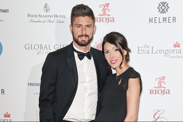 Olivier Giroud et sa femme Jennifer, le 30 novembre 2015