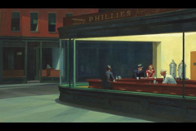  «Nighthawks» («Noctambules»), 1942, huile sur toile, 84,1 x 152,4 cm. Chicago, The Art Institute of Chicago, Friends of American Art Collection.