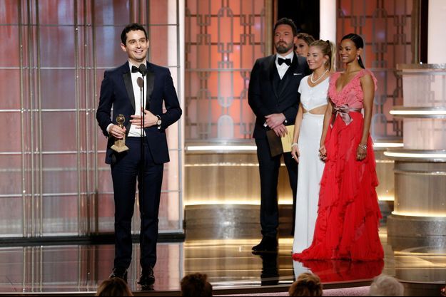 Damien Chazelle sur la scène des Golden Globes, dimanche dernier.