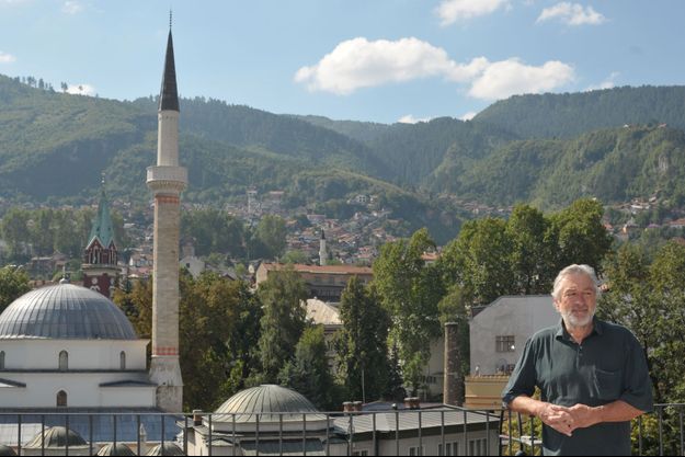 Robert De Niro sur le toit de l'hotel Président à Sarajevo, le samedi 13 août