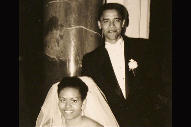 Barack et Michelle Obama à leur mariage.