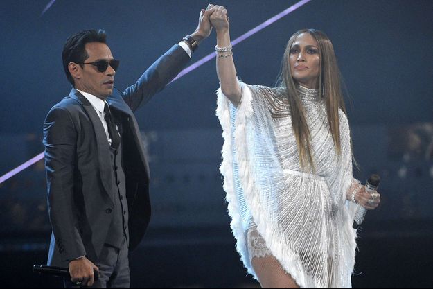 Marc Anthony et Jennifer Lopez lors d'un concert en novembre 2016