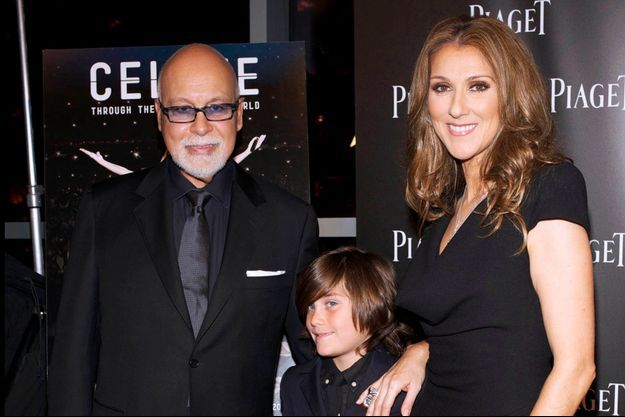 René-Charles entouré de ses célèbres parents, René Angelil et Céline Dion en 2010
