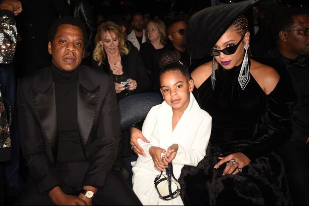 Jay-Z, Blue Ivy et Beyonce aux Grammy Awards le 28 janvier 2018