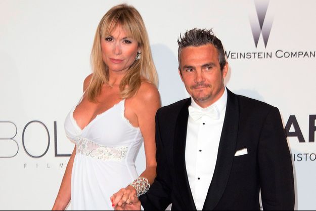 Richard Virenque et sa compagne Marie-Laure au gala de l'AMFAR, dans le cadre du Festival de Cannes.