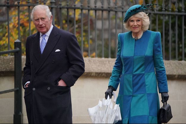 Le prince Charles et son épouse Camilla le 25 décembre 2021