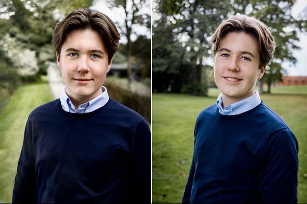 Les deux portraits du prince Christian de Danemrark diffusé pour ses 16 ans, le 15 octobre 2021 