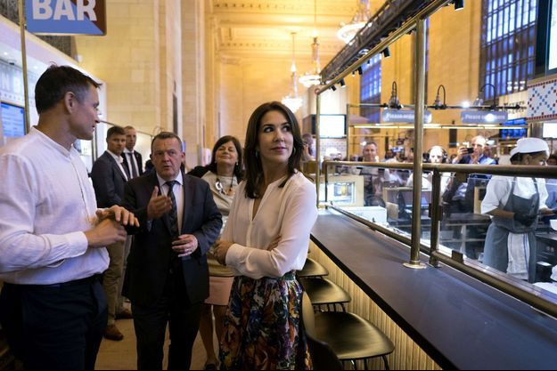 La princesse Mary de Danemark avec le chef danois Claus Meyer à New York, le 21 septembre 2016