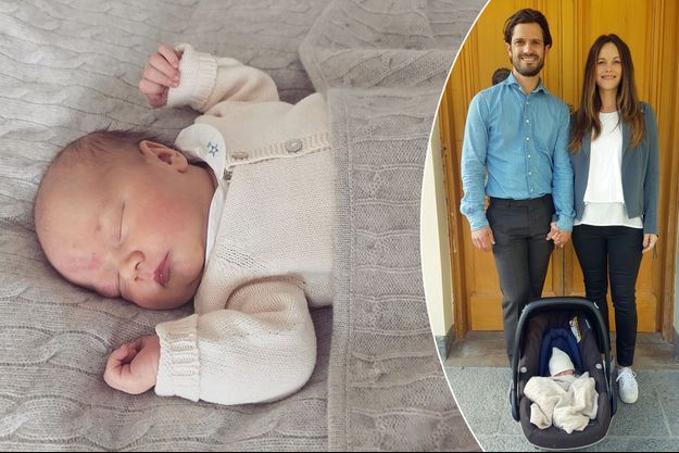 Le prince Gabriel de Suède et ses parents le prince Carl Philip et la princesse Sofia, née Hellqvist, en septembre 2017