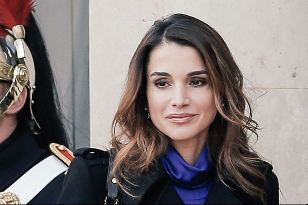 La reine Rania de Jordanie à Paris, le 11 janvier 2015