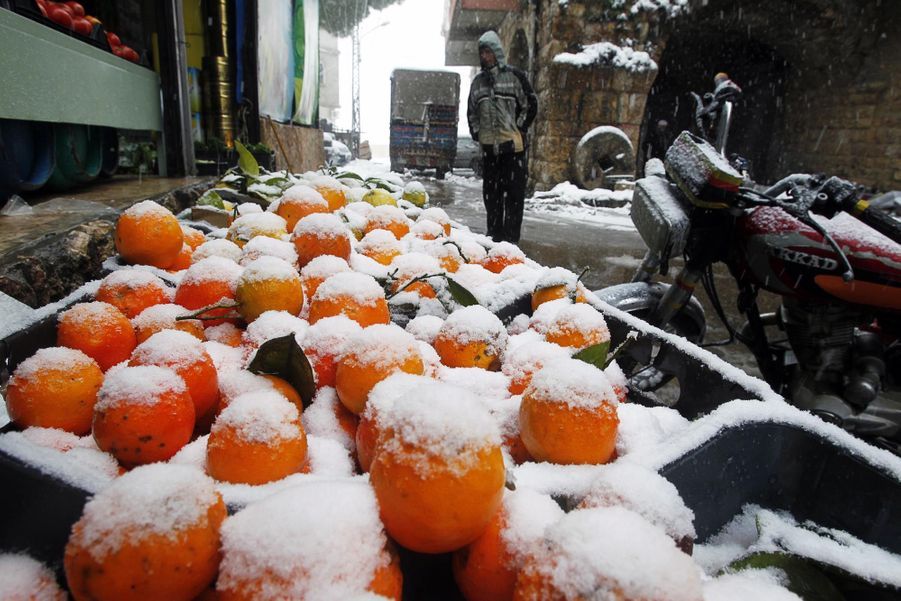 La neige touche même le Moyen-Orient