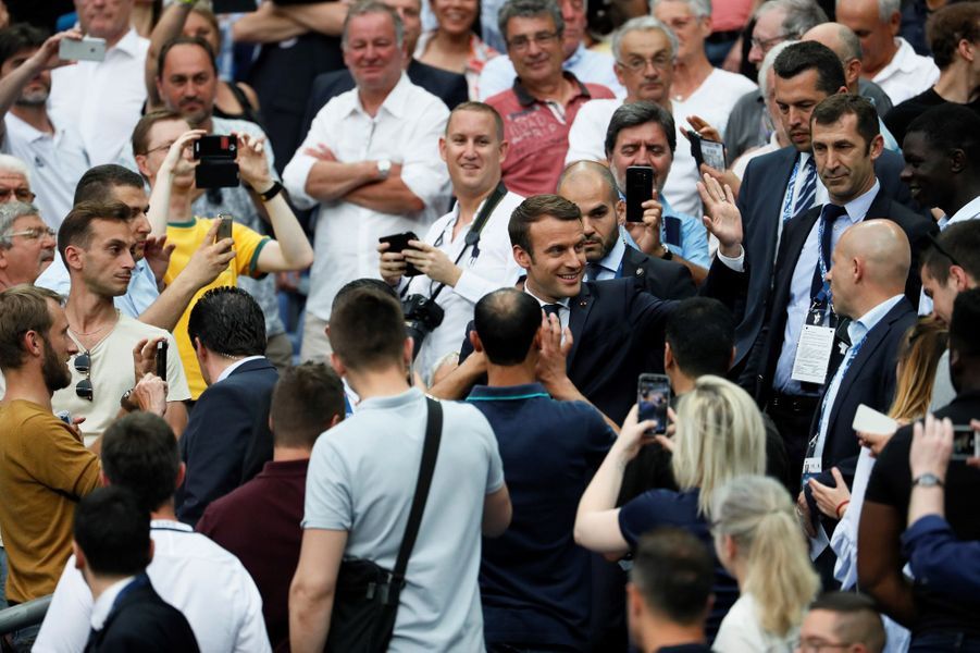 Emmanuel Macron, sa première au Stade de France