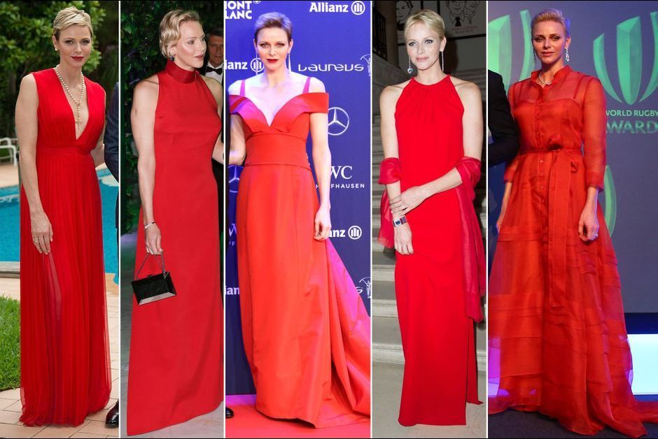 Quand La Princesse Charlene De Monaco Enfile Une Robe Du Soir Rouge