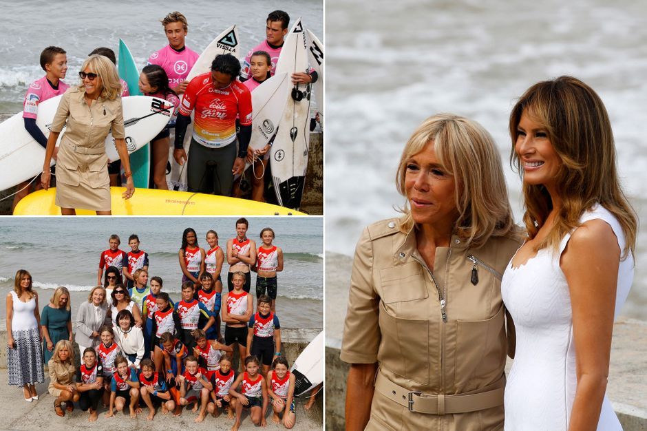 Surf Et Protection Des Oceans Pour Brigitte Macron Et Les Premieres Dames Du G7