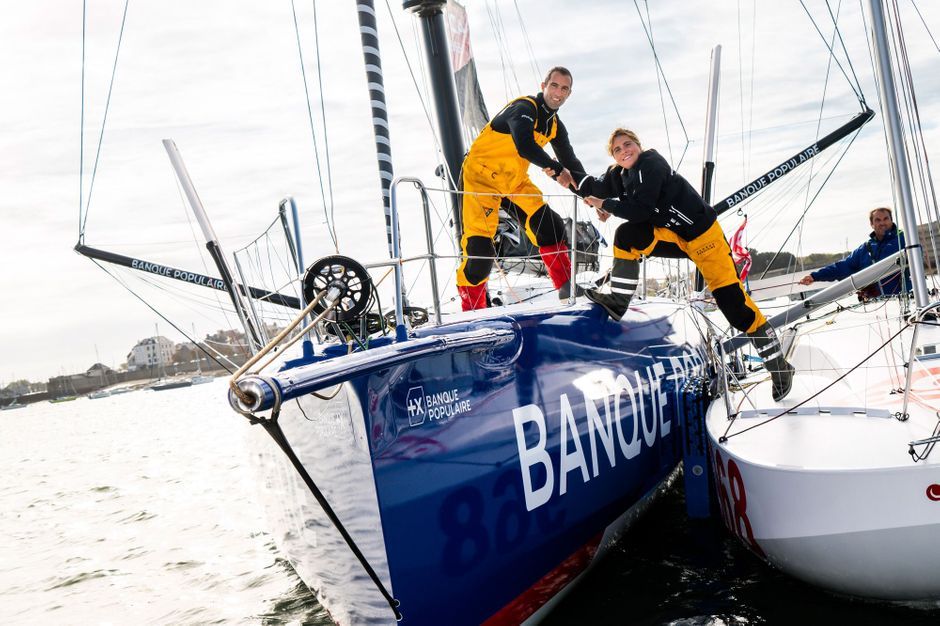 Avec Armel Le Cleac'h, Clarisse Crémer hisse la grand-voile