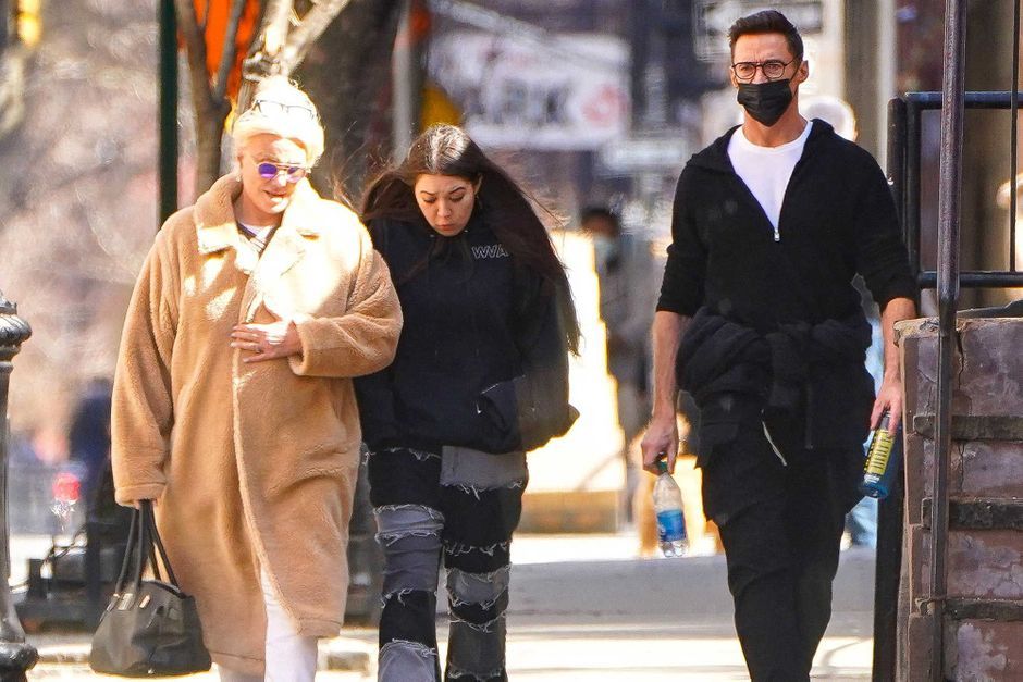 Hugh Jackman and his wife Deborra, out with their daughter Ava