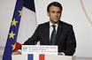 Emmanuel Macron devant un parterre de rapatriés réunis à l'Elysée.