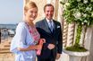 La princesse Stéphanie de Luxembourg, avec son mari le prince héritier Guillaume, le 25 septembre 2021