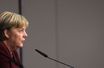 La Chancelière allemande Angela Merkel lors du Conseil européen le 23 octobre 2021.