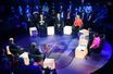 Les candidats à l’investiture LR, Xavier Bertrand, Valérie Pécresse, Michel Barnier, Eric Ciotti et Philippe Juvin, lors de leur premier débat.