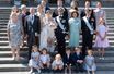 La photo de famille du prince Julian de Suède, le 14 août 2021, jour de son baptême à Drottningholm