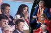 Le prince héritier Frederik et la princesse Mary de Danemark le 12 juin et la reine Maxima et le roi Willem-Alexander des Pays-Bas le 13 juin 2021, lors de matchs de l'Euro de football