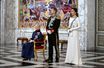 La reine Margrethe II de Danemark avec le prince héritier Frederik et la princesse Mary, lors d’une cérémonie de vœux, le 2 janvier 2020