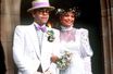 Elton John et Renate Blauel lors de leur mariage en 1984.