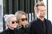Laeticia, Laura et David lors de l'enterrement de Johnny Hallyday à Paris en décembre 2017
