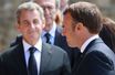 Nicolas Sarkozy et Emmanuel Macron au Mont-Valérien, jeudi dernier.