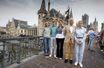 La reine Mathilde et le roi des Belges Philippe avec les princesses Elisabeth et Eléonore et le prince Emmanuel à Gand, le 19 septembre 2021