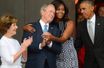 Laura et George W. Bush avec Michelle et Barack Obama, en septembre 2016.