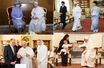 La reine Elizabeth II, le prince Fumihito d'Akishino et la princesse Kiko du Japon, le prince Albert II et la princesse Charlène de Monaco, la reine Silvia de Suède et la princesse Leonore avec le pape François au Vatican