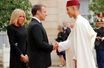 Le prince Moulay El Hassan du Maroc avec Emmanuel et Brigitte Macron au Palais de l'Elysée à Paris, le 30 septembre 2019