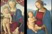 Perugino Pietro Vannucci, Vierge à l'Enfant, vers 1470 (à gauche) - Le Pérugin,Vierge à l'enfant, Vers 1500 (à droite)