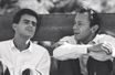 Manuel Valls et Michel Rocard à l'université d'été des jeunes rocardiens dans la station savoyarde des Arcs, en septembre 1985.