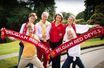 La reine Mathilde, le roi des Belges Philippe et leurs quatre enfants soutiennent l'équipe de Belgique de football pour la Coupe du Monde. Photo diffusée le 6 juillet 2018