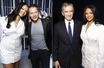 Rihanna entourée de Marc-Olivier Fogiel et Bernard Arnault pour inaugurer sa marque