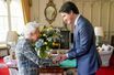La reine Elizabeth II avec Justin Trudeau au château de Windsor, le 7 mars 2022