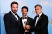<br />
Ben Affleck, Grant Heslov et George Clooney, le réalisateur et les producteurs d'"Argo".