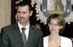 <br />
2001: Le président syrien Bachar El-Assad au côté de son épouse, Asma.