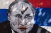 Une fresque vandalisée montre Vladimir Poutine à Belgrade, en Serbie, le 20 juin 2022.