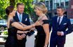 La princesse Mary de Danemark et la reine Maxima des Pays-Bas, avec leurs époux, à La Haye le 20 juin 2022