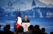 Emmanuel Macron mardi lors de la conférence de presse à l'issue du sommet des dirigeants du G7, en Allemagne.