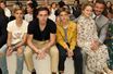 David Beckham aux côtés de ses enfants, Brooklyn, Romeo, Cruz et Harper lors de Fashion Week de Londres, le 15 septembre 2019.