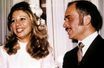 La reine Alia et le roi Hussein de Jordanie, le jour de leur mariage, le 24 décembre 1972