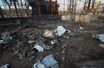 Des restes d'un missile de croisière russe sont vus dans l'enceinte d'une sous-station électrique fortement endommagée à Kharkiv, le 12 septembre.